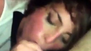 hazed eyed beauty sucks her man