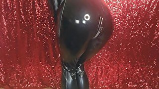 Latex Goddess OWNS your Cock but will she let you jerk today catsuit redhead