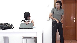 Stepsister tonguing his asshole before fucking him silly