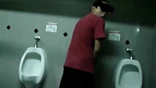 Bigcockflasher Wanking in gay in public restroom