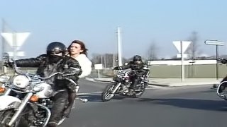 Sexy brunette chick gets it on, outdoors, and on a motorcycle in this hot anal sex