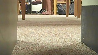 Candid College Library Feet & Legs Face Flip Flops 2010