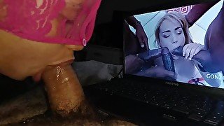 delicious to suck a hard cock and excited to see a whore with her ass fucked and surrounded by bbc