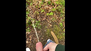 Watering The Weeds With HOT PISS In The Forest