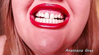 White teeth - Red lipstick