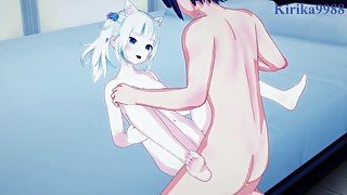 Gawr Gura and I have intense sex in the bedroom. - Hololive VTuber Hentai