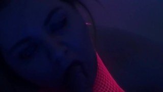 Barely legal teens black light blowjob