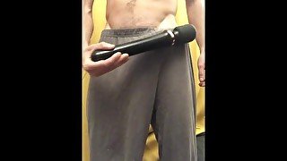 Magic wand jerking big dick