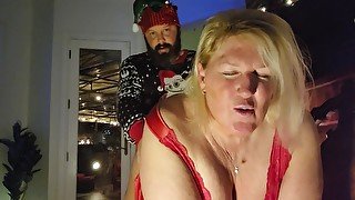 Elf Gets To Fuck Mrs Santa Into Orgasm Bliss & For Being Good Elf Mrs Santa Drinks His Cum