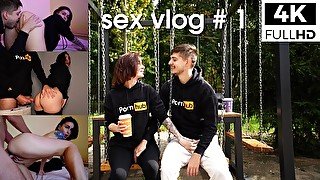 🔥 Sex Vlog Episode 1: Street, Staircase, Homemade fuck KleoKain