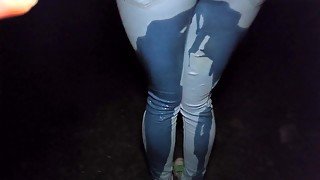 pissing my jeans while go home at night