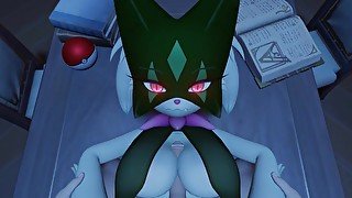 Pokemon Meowscarada Titfuck Huge Boobs Titjob