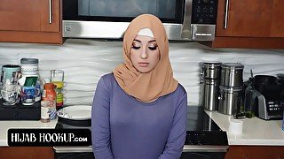 Muslim Maid with hijab hooks up with her boss for some hardcore pussy licking & deepthroating action