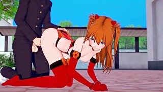 Asuka doggy style : Neon Genesis Evangelion hentai parody