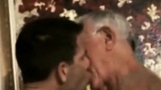 Hot mature guy with silver fox in hotel