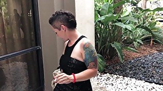 Chain Smoking in my Fetish Awards Dress