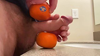 Fucking two cuties and blowing a huge load all over them. Fruit fuck!