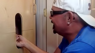 Latino Delivers Big Load At The Gloryhole