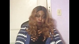 Ebony BBW gets a double dildo penetration