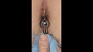 Milf gets fucked with buttplug in ass