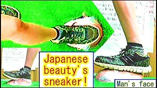 Trampled by Japanese beauty's sneaker!