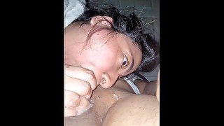 Dominican slut gives sloppy BJ