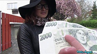 Czech beauty accepts cash for a good fuck on cam