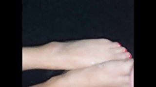 Love the feeling of warm cum on my feet.. naughty