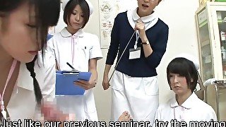 JAV nurses CFNM handjob blowjob demonstration Subtitled