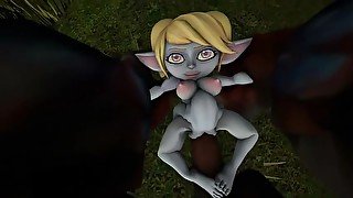 Animated Sex In The Forest With Petite Poppy From League Of Legends