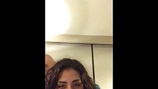 Lebanese girl sucks and fucks mixed cock