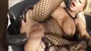 Big black cock fucking her tight asshole