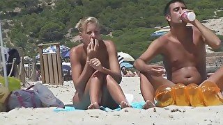 European Blonde Finger Fucked On Public Beach