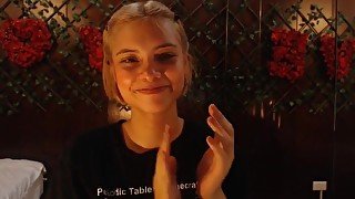 Webcam model goofing around