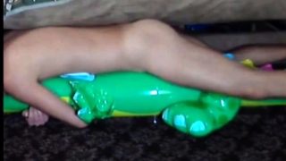 Big inflatable alligator humping cum