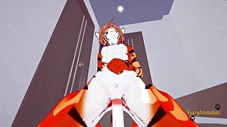 Furry Hentai - POV Tigress sucks cock and gets fucked by fox