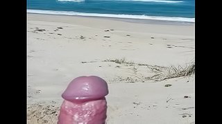 BIG CUM ERUPTION AT THE BEACH