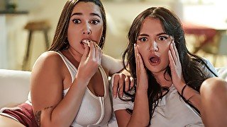 Lesbian Step Sisters 9 Scene 3 - Movie Night featuring Karlee Grey, Charlotte Cross on MileHighMedia