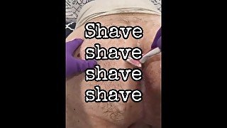 Sissy femboy gets his hairy ass washed and shaved by his Mistress