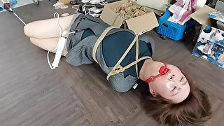 Asian Business Woman Hogtied And Strung Up