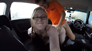 Pretty Marketing student 18+ Satin Spank Banged In The Car