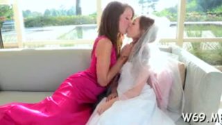 Lesbian brides addicted to sex