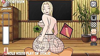 Tsunade Riding Reverse Cowgirl X Ray Creampie Fishnets Big Boobs - Hole House