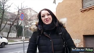 Hungarian cutie Felicia gets convinced to fucked for cash