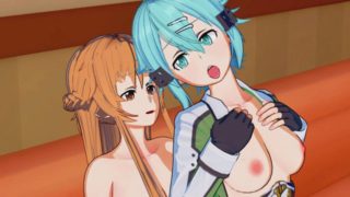 Sword Art Online - Futa Asuna X Sinon 3D Hentai