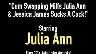 Cum Swapping Milfs Julia Ann & Jessica James Sucks A Cock!