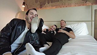 SHAVING A BITCHES HAIR AND FIST HIS ASS HOLE MASTER GARCON, DARK HERMES AND BRETT TYLER