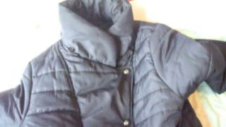 Her padded coat gets my cum. wifes friends fitted jacket