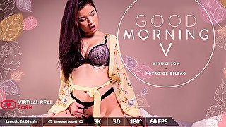 Miyuki Step son Potro de Bilbao in Good morning V - VirtualRealPorn