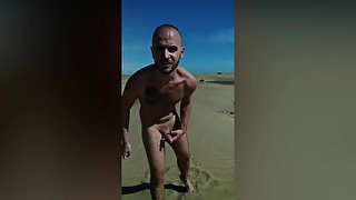 Jerking off in the dunes